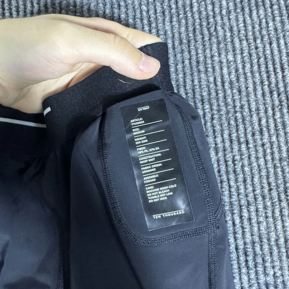 Ten Thousand 3/4 Tights Pants Mens Medium Athletic Compression Black Base Layer